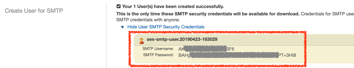 取得 SES IAM 使用者 Access Key